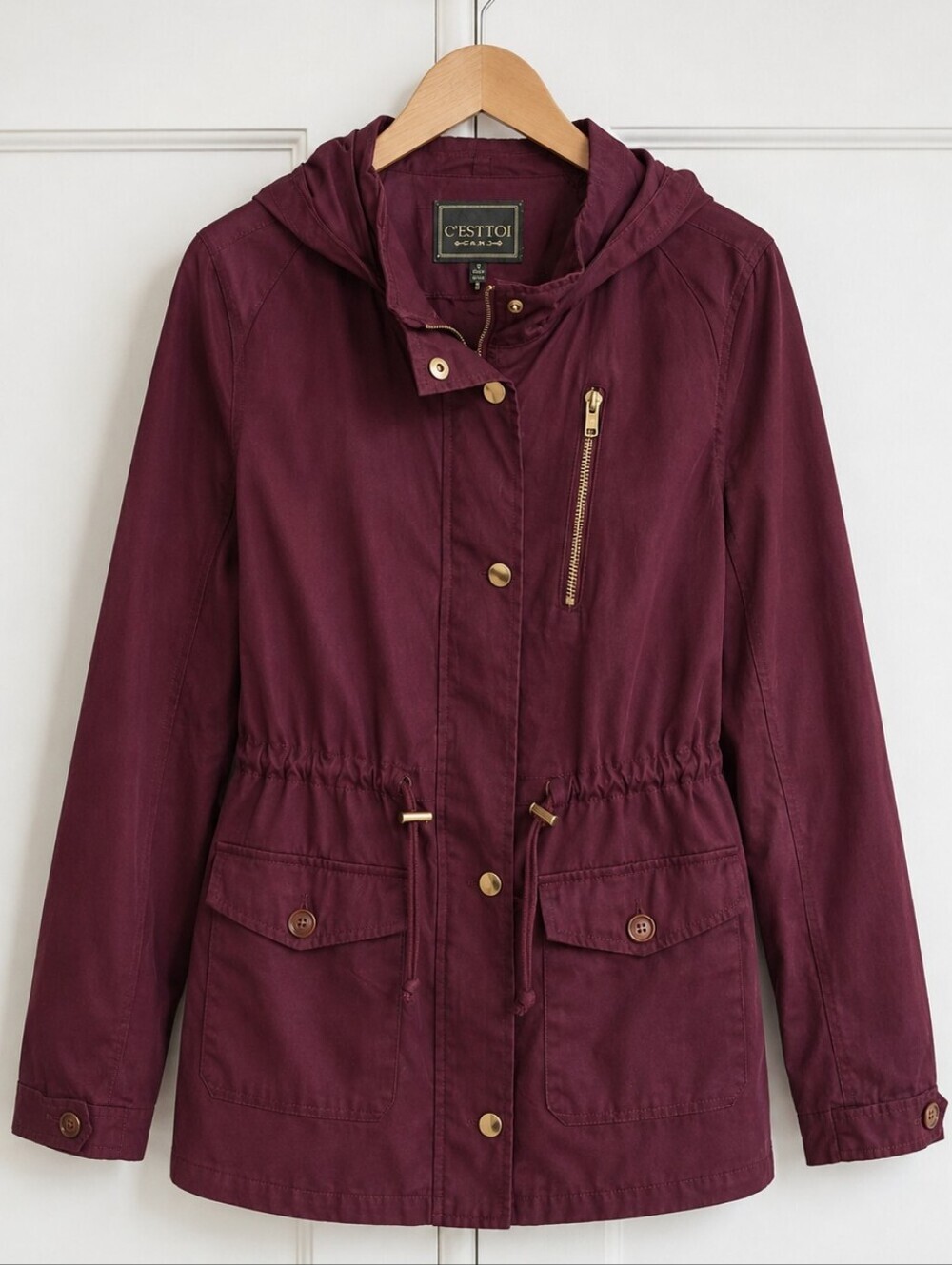 C'EST TOI Anorak Wine Jacket. EUC